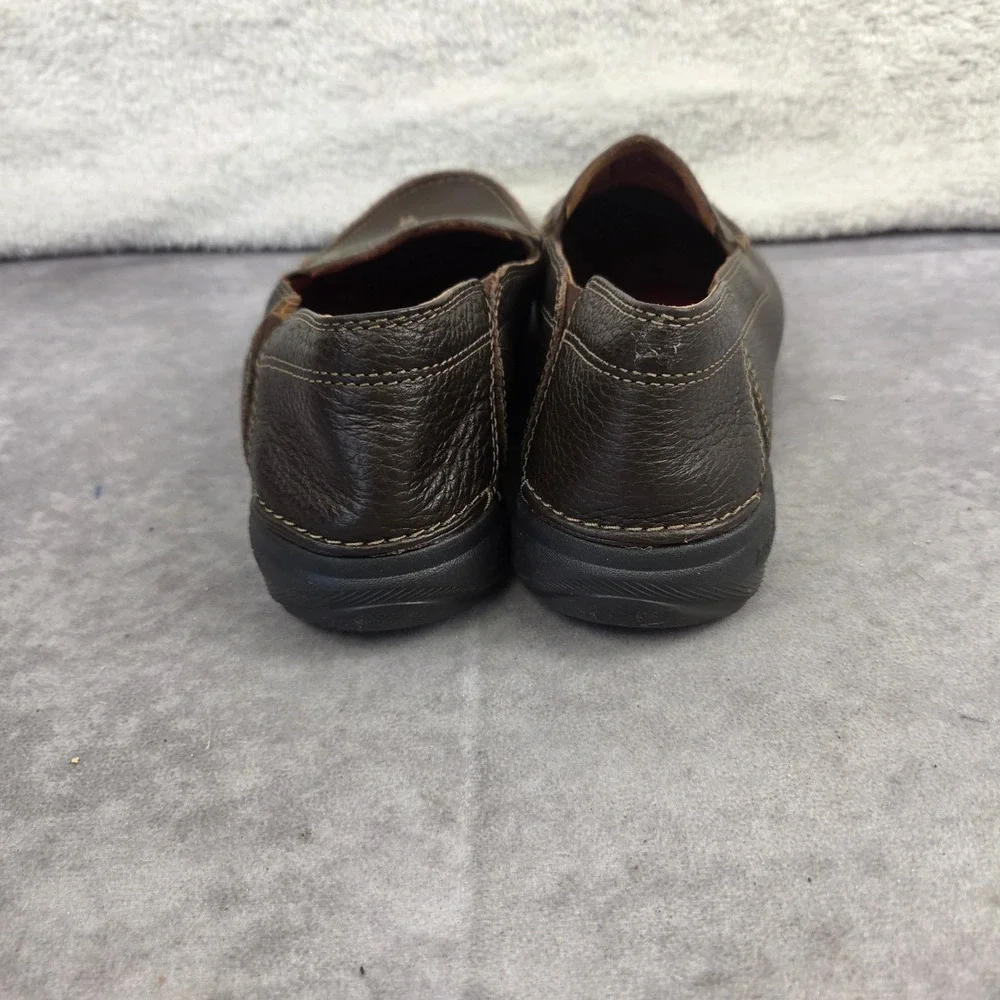 Nunn Bush Mens Brown Pebbled Leather Slip On Loafers Moc Toe Shoes S2441